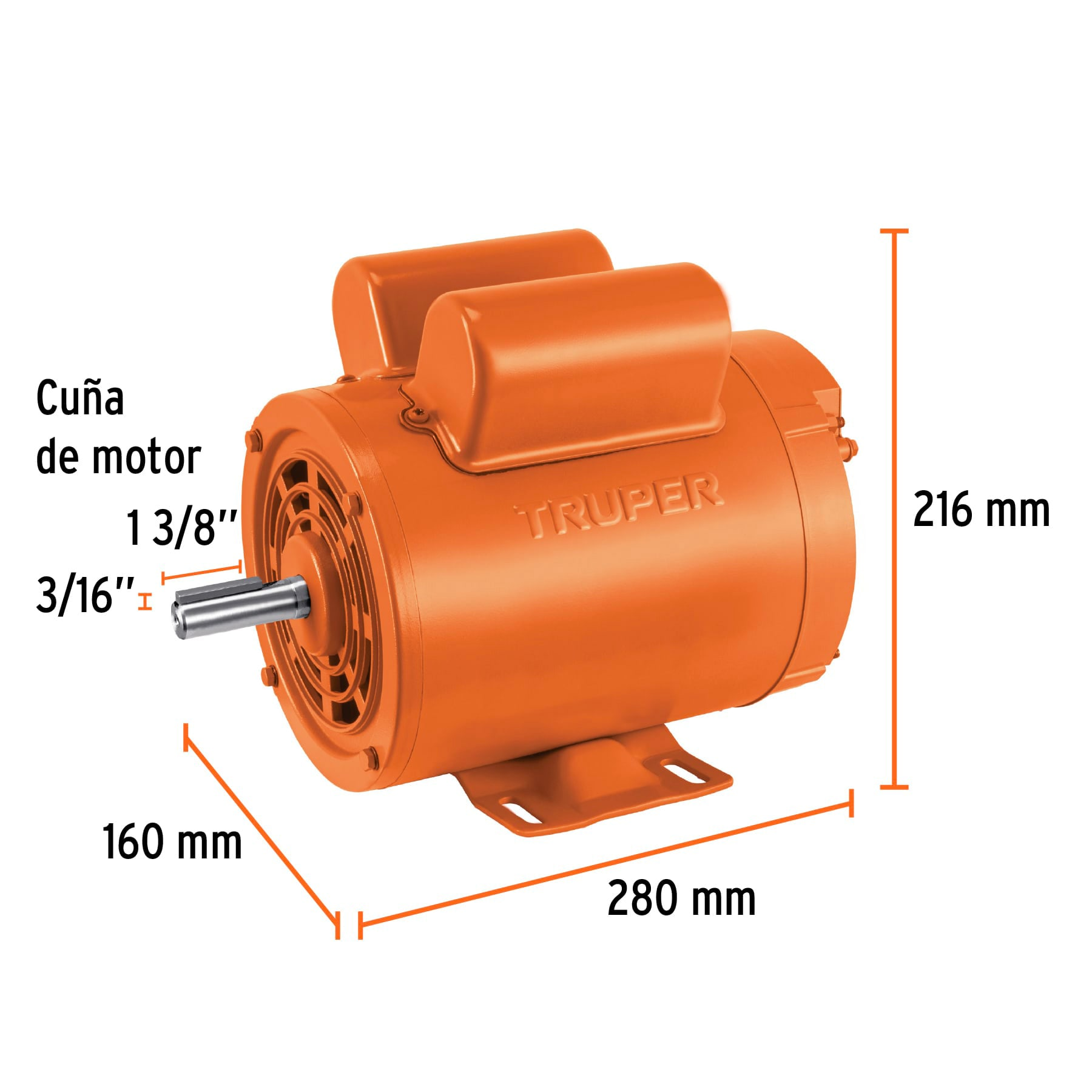 Motor monofásico de 1 HP, baja, Truper