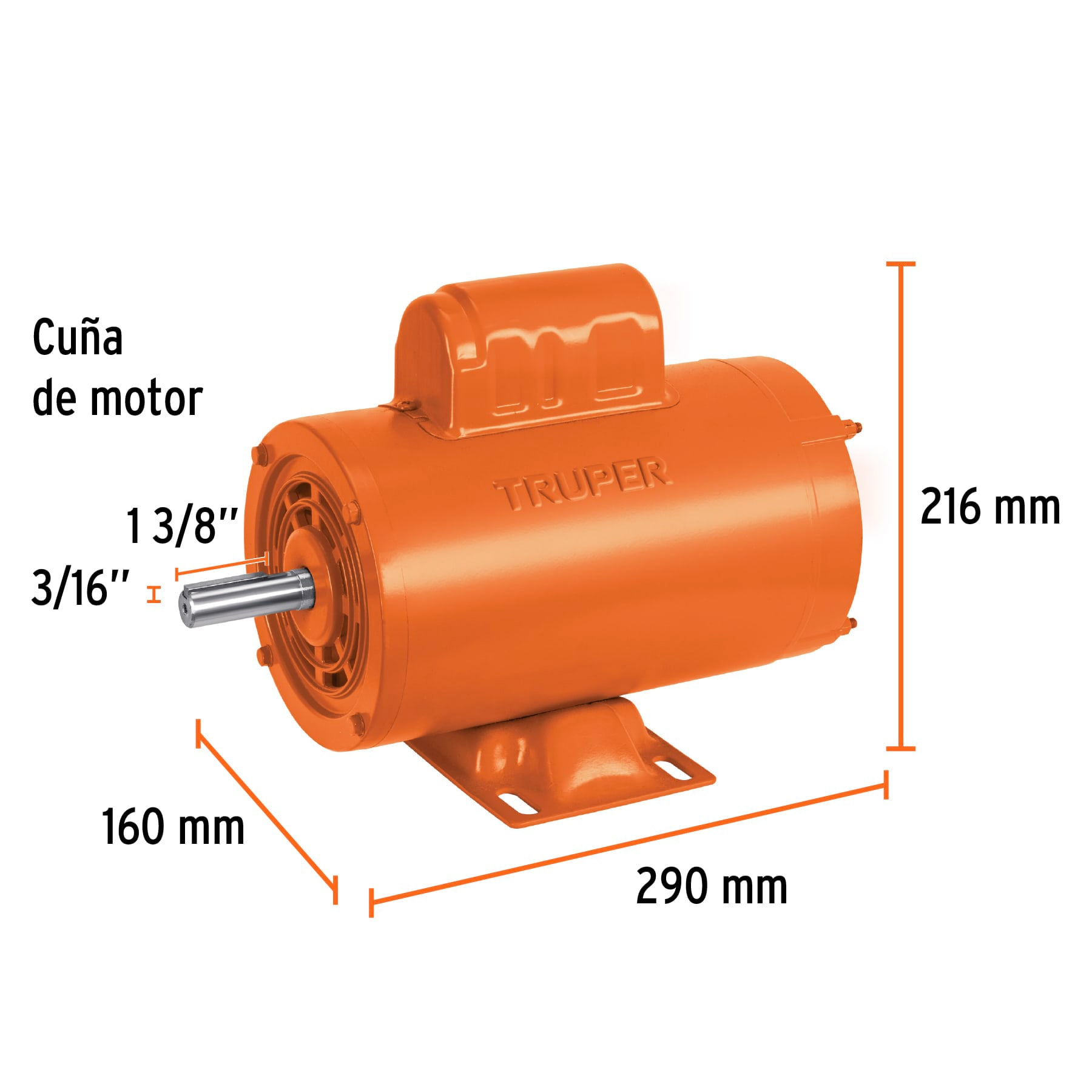 Motor monofásico de 1 HP, alta, Truper