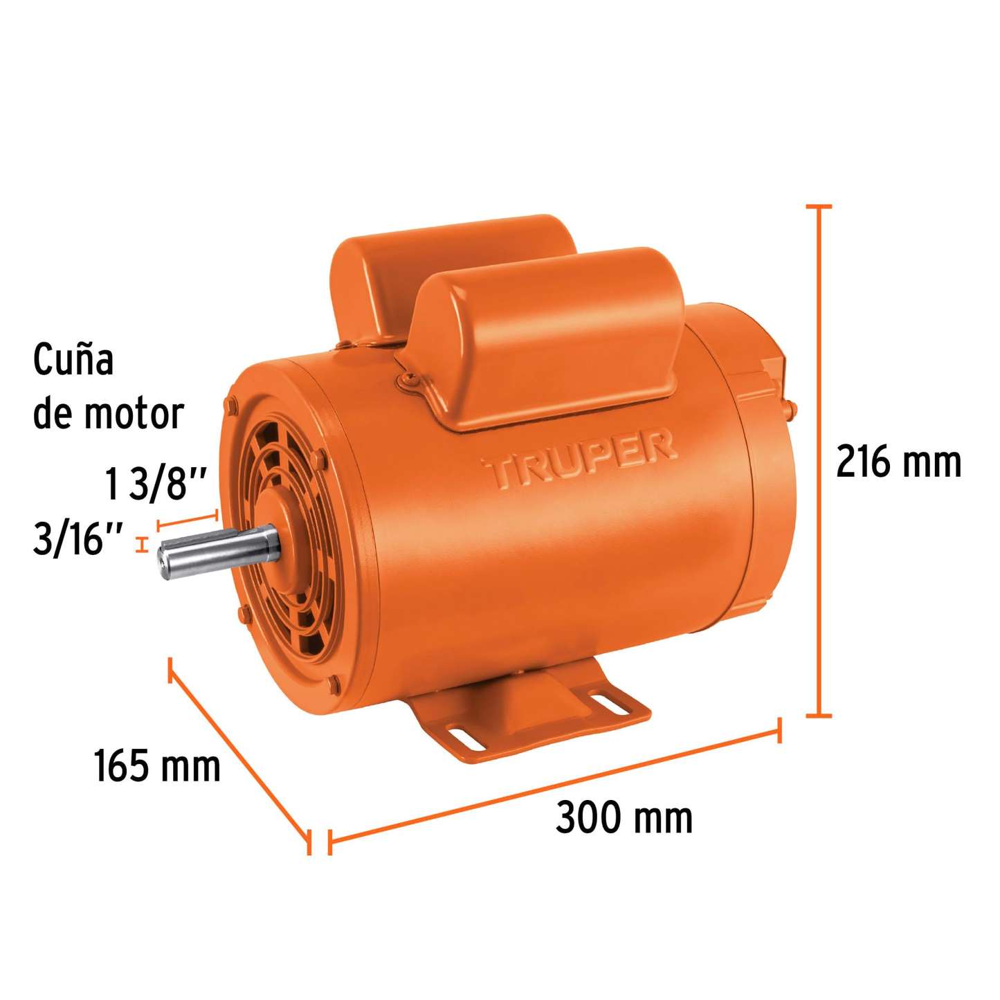 Motor monofásico de 1 1/2 HP, baja, Truper