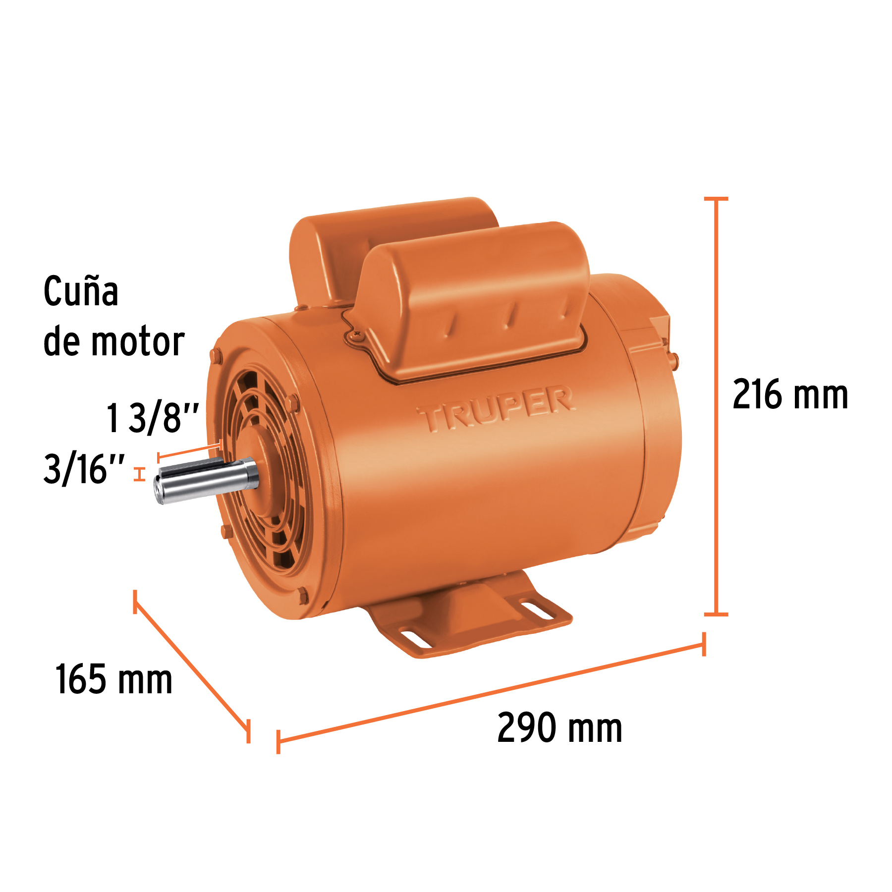 Motor monofásico de 1 1/2 HP, alta, Truper