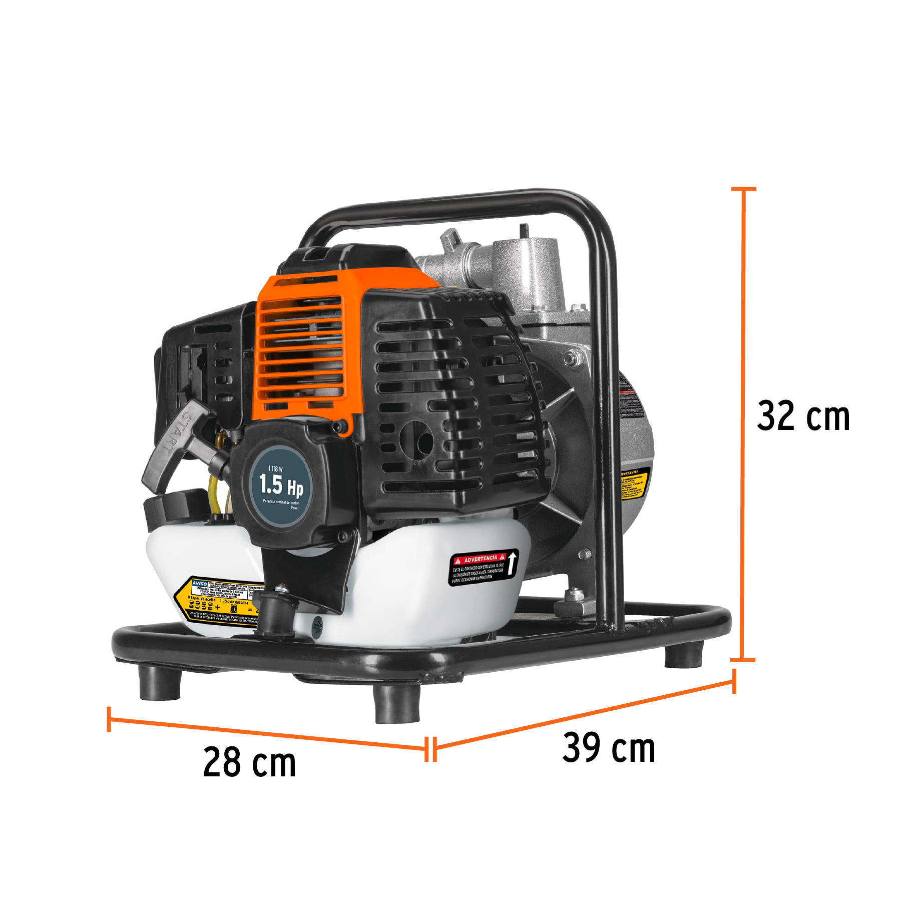 MOTOBOMBA 1' de salida, 1.5 HP