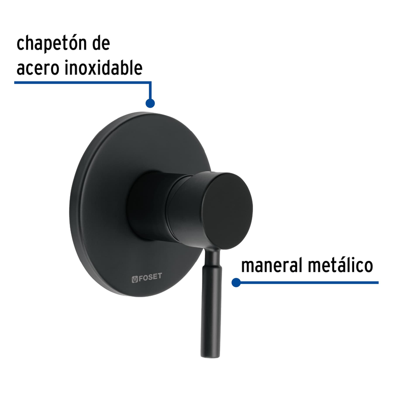 Monomando para regadera, negro mate, Foset