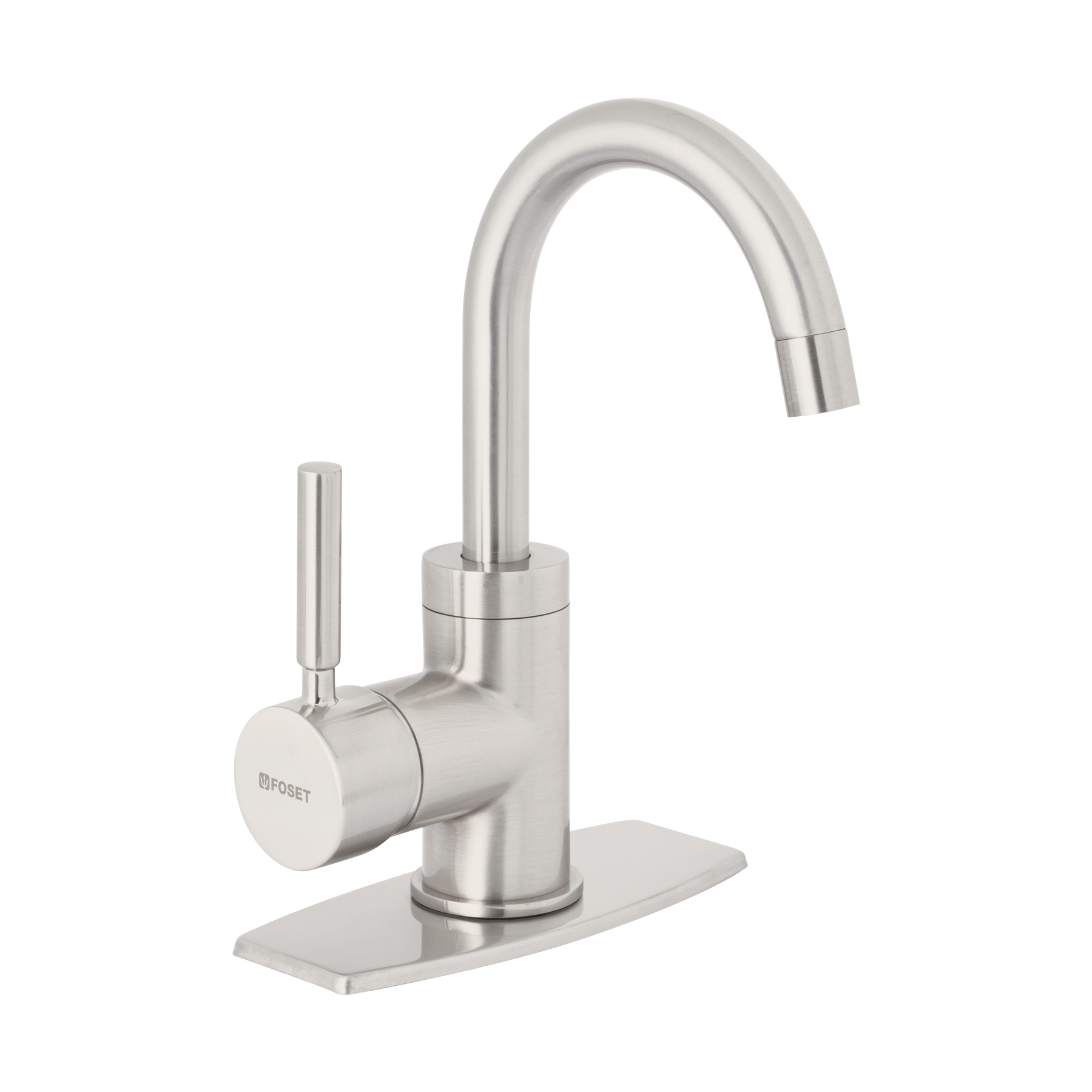 Monomando corto para lavabo, satín, Foset