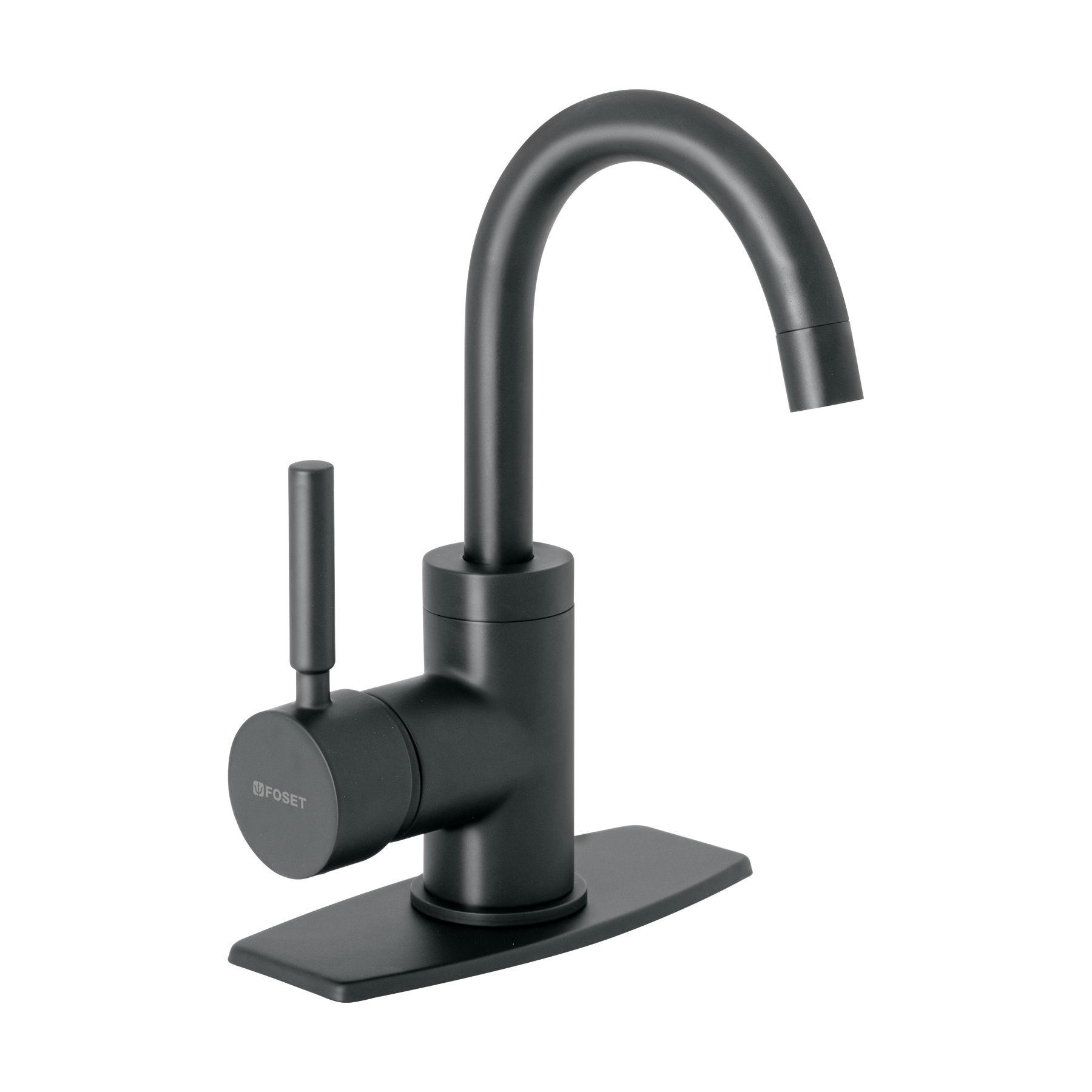 Monomando corto para lavabo, negro mate, Foset