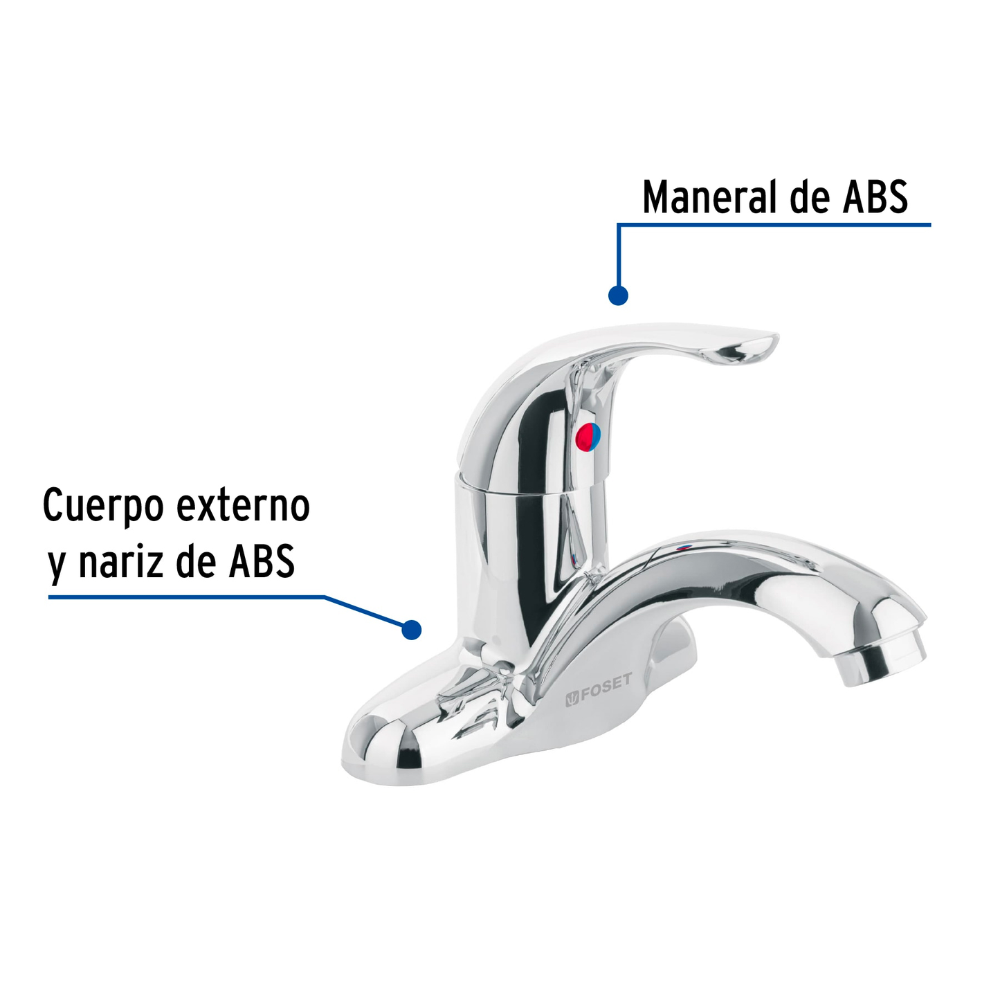 Monomando 4' de ABS para lavabo, Basic