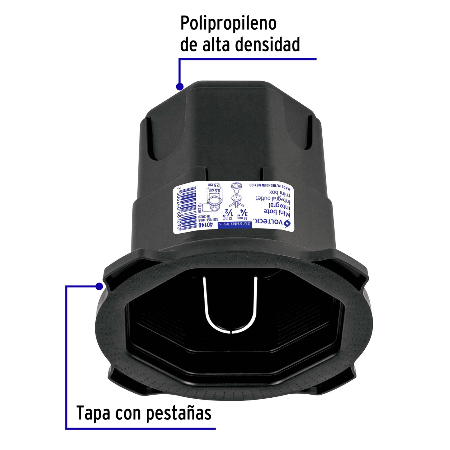 Mini bote integral 10 cm, aro interno 8.5 cm, Volteck