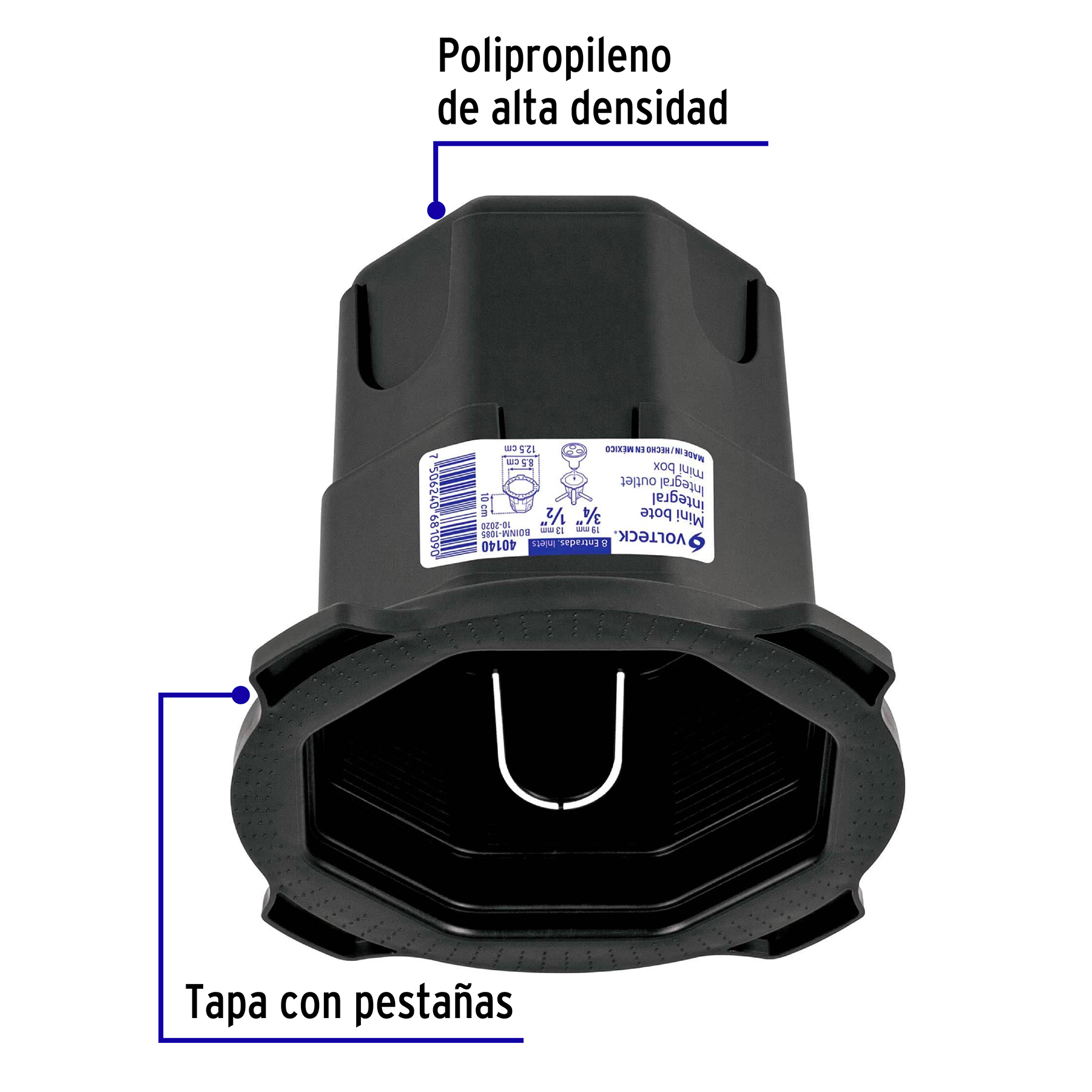 Mini bote integral 10 cm, aro interno 8.5 cm, Volteck