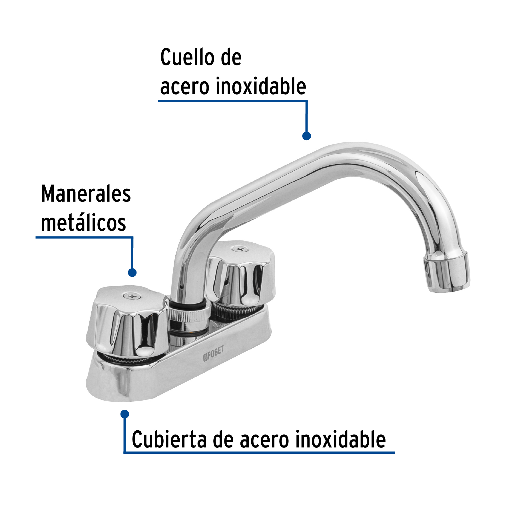 Mezcladora para lavabo, cuello tubular, compresión, Basic