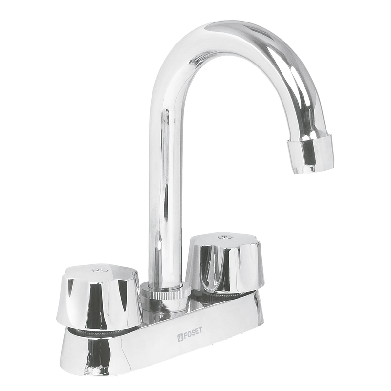 Mezcladora para lavabo, cuello bar, compresión, Basic