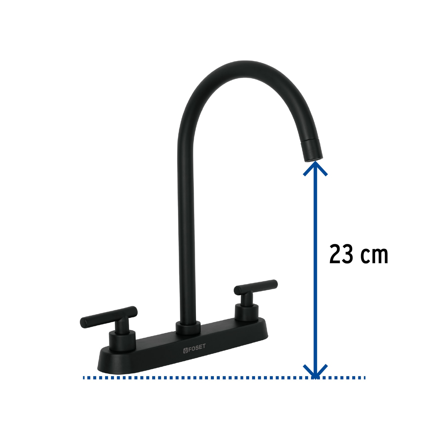 Mezcladora para fregadero,manerales palanca,negro mate,Tubig