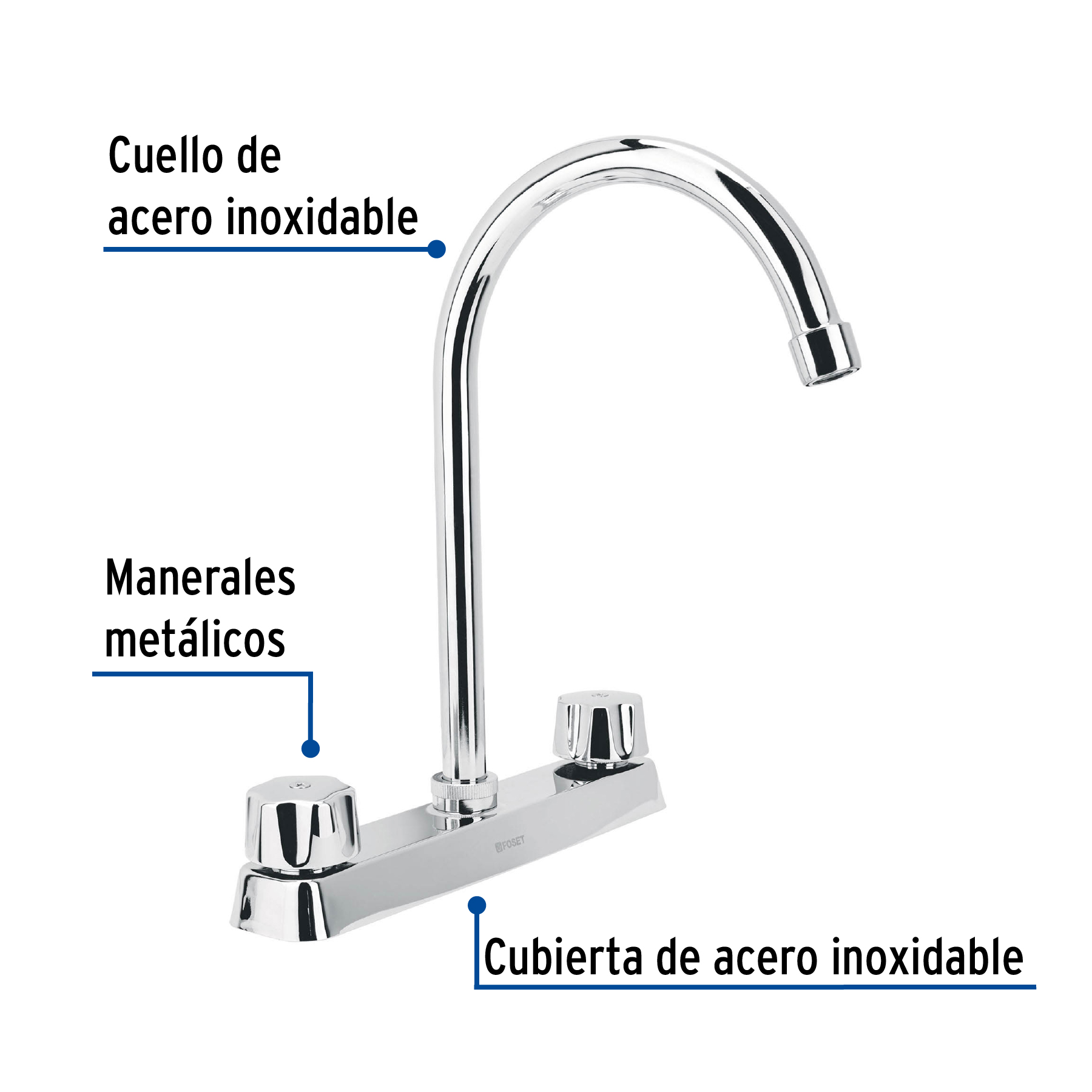 Mezcladora para fregadero,manerales hexagonal, curvo,Basic