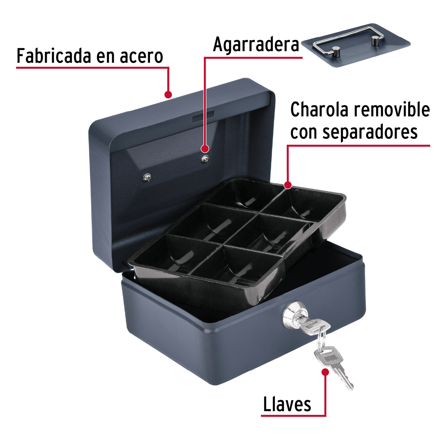 Caja para dinero, 15 cm, Hermex