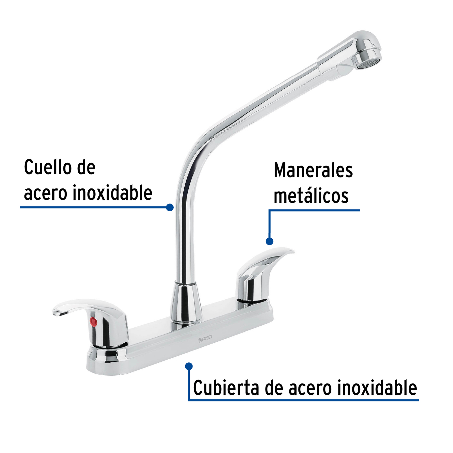 Mezcladora para fregadero, manerales palanca, cobra, Aqua