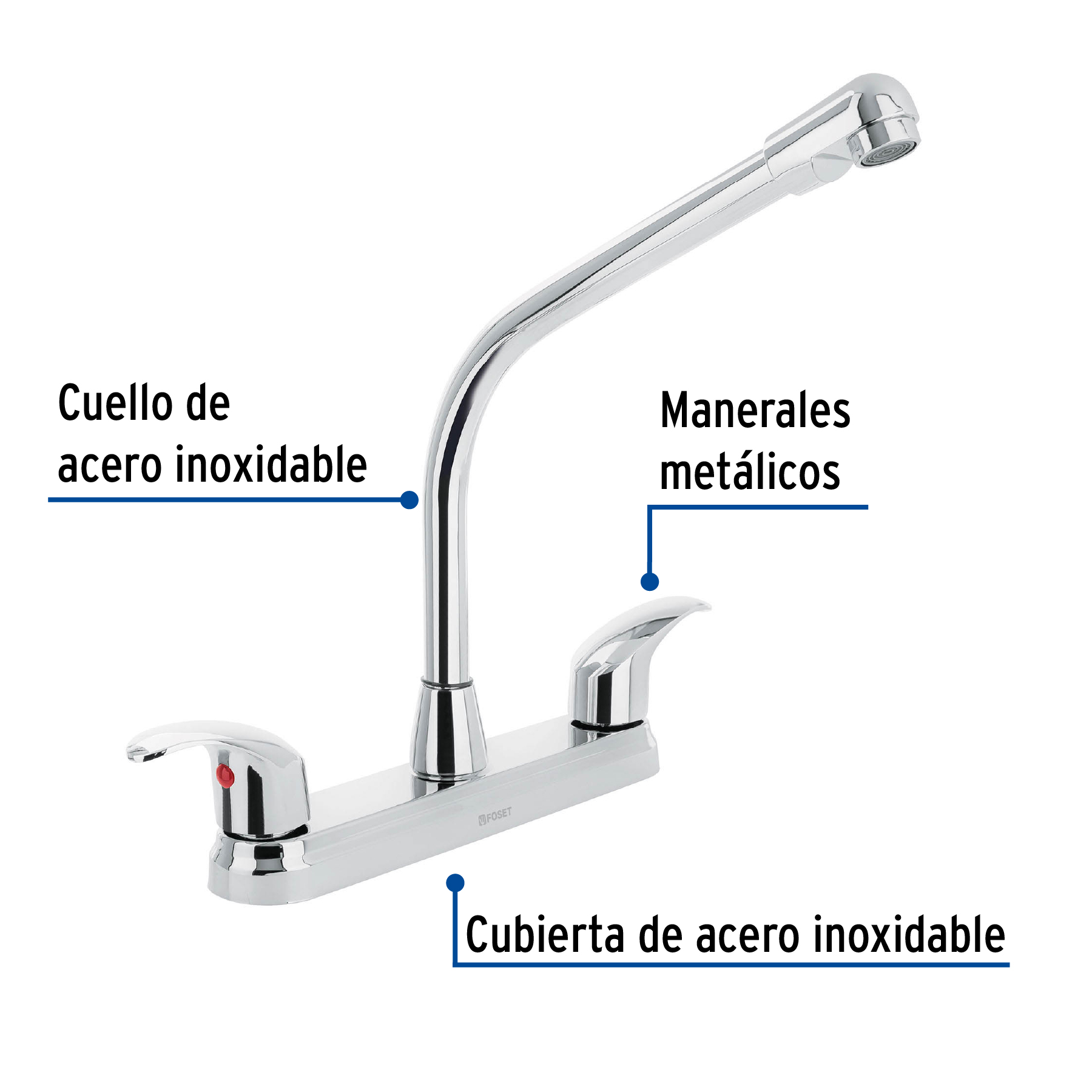 Mezcladora para fregadero, manerales palanca, cobra, Aqua
