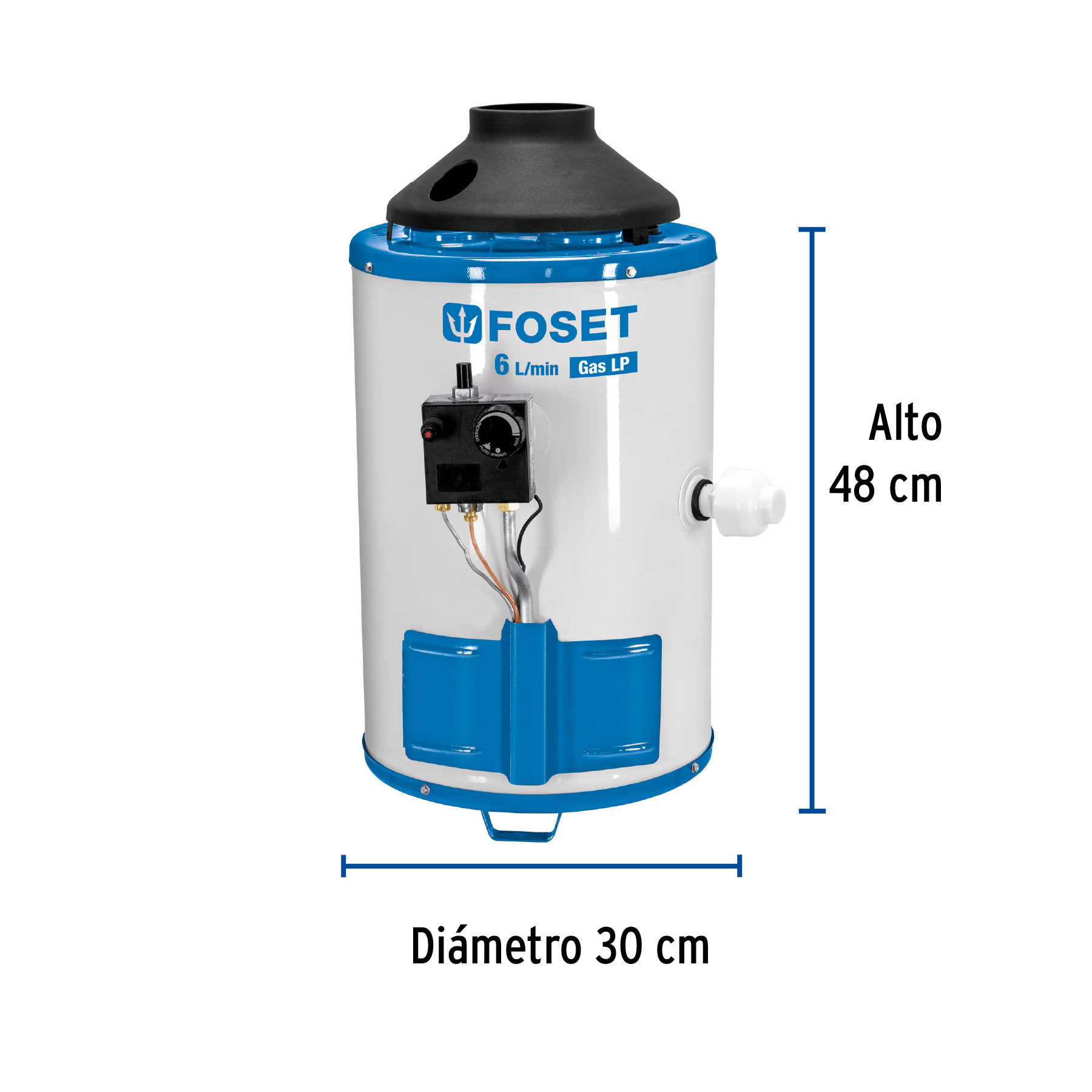 Calentador paso 6L gas L.P. piezo eléct.