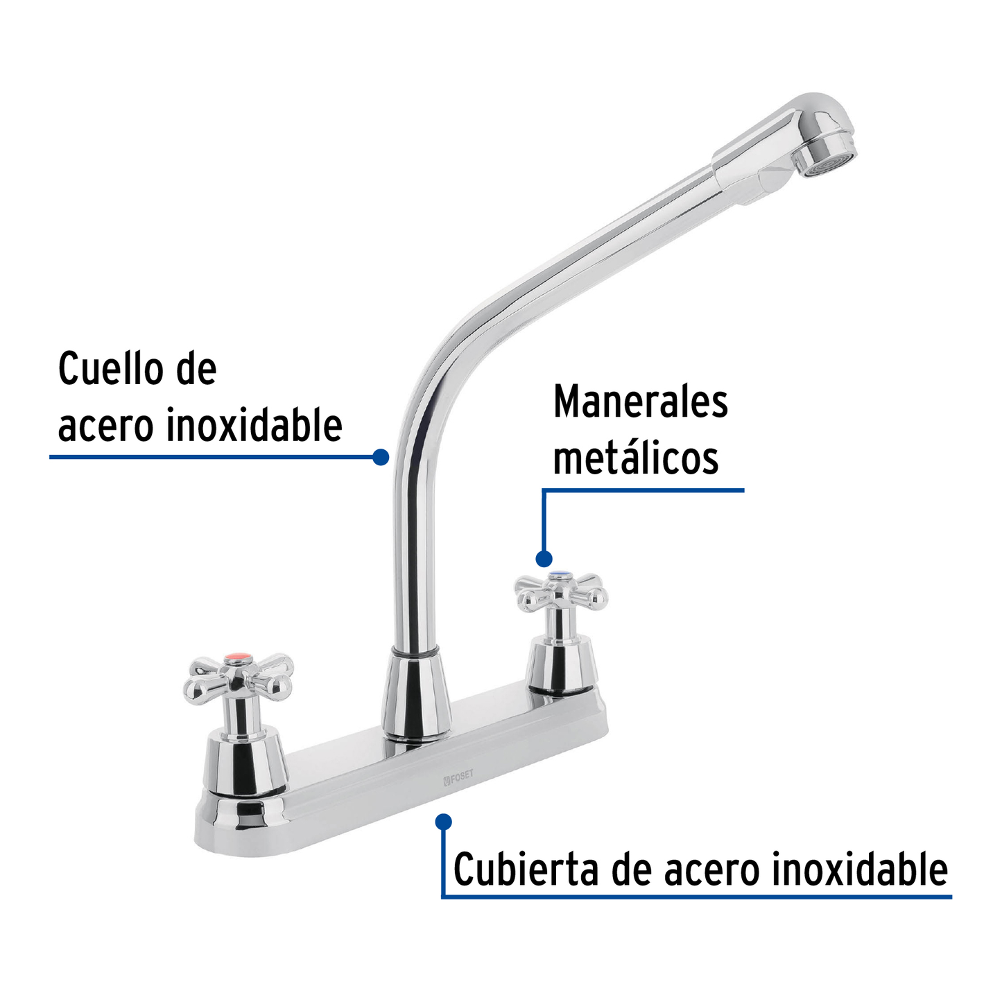 Mezcladora para fregadero, manerales cruceta, cobra,Aqua