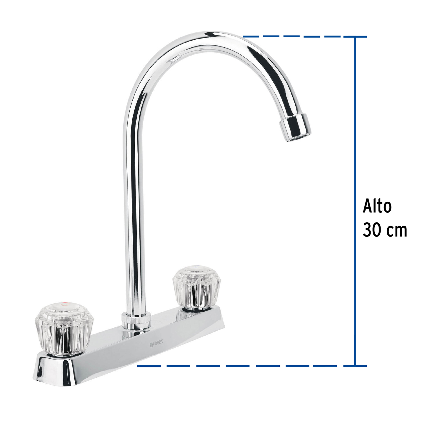 Mezcladora para fregadero, acrílico, cuello curvo, Basic