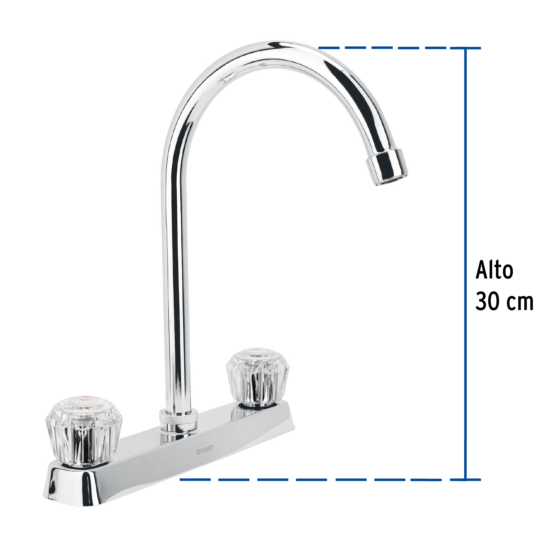 Mezcladora para fregadero, acrílico, cuello curvo, Basic