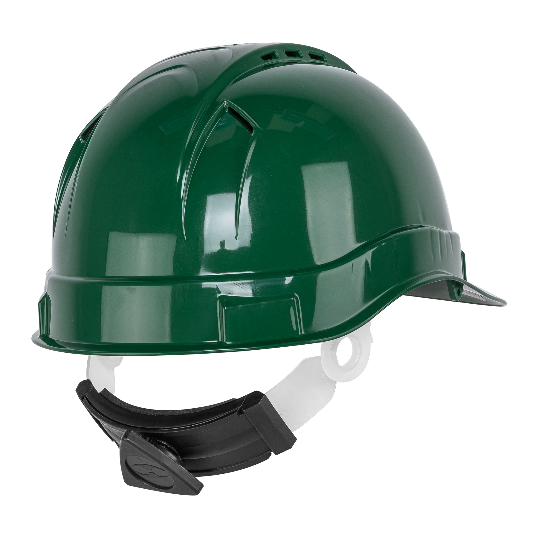 Casco de seguridad ventilado verde