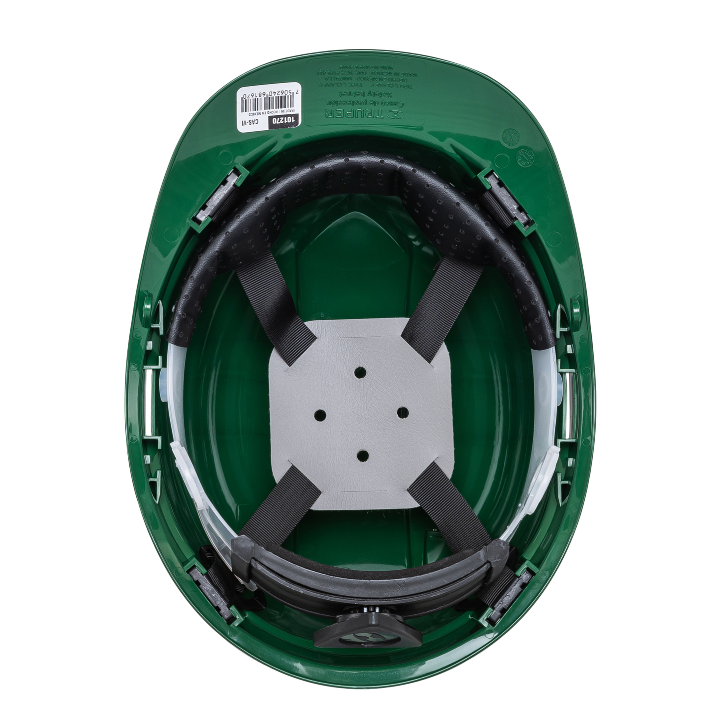 Casco de seguridad ventilado verde