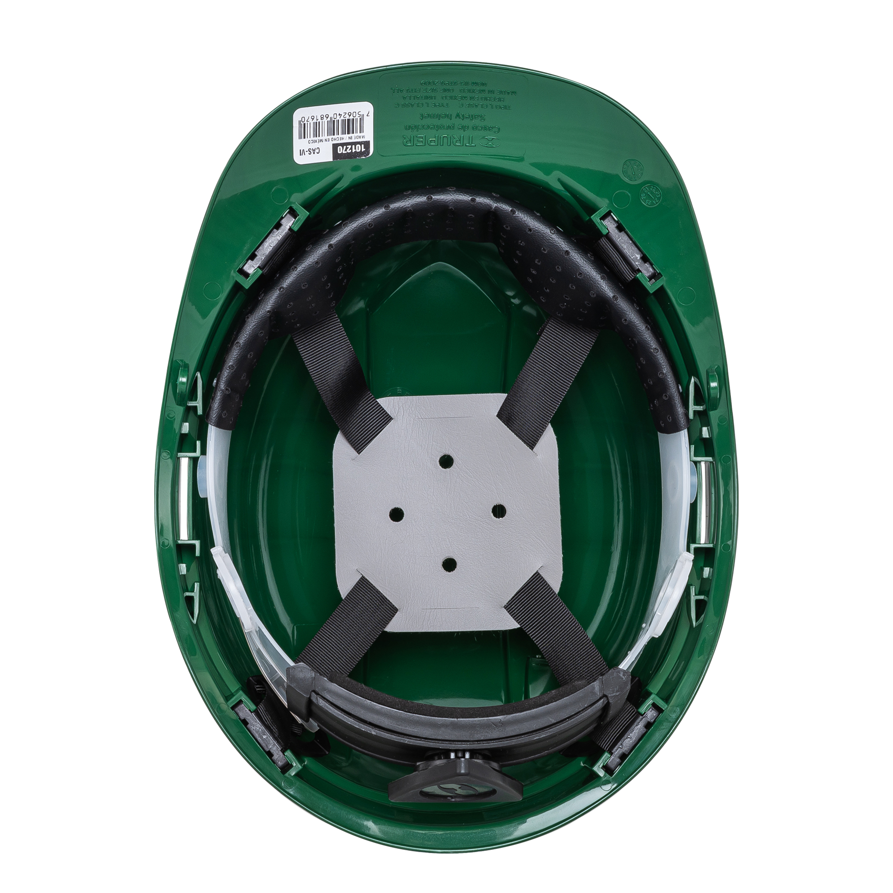Casco de seguridad ventilado verde