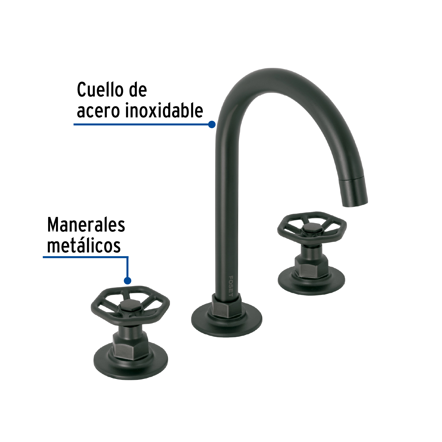 Mezcladora p/lavabo,taladros separados,redondos,negro,Tubig