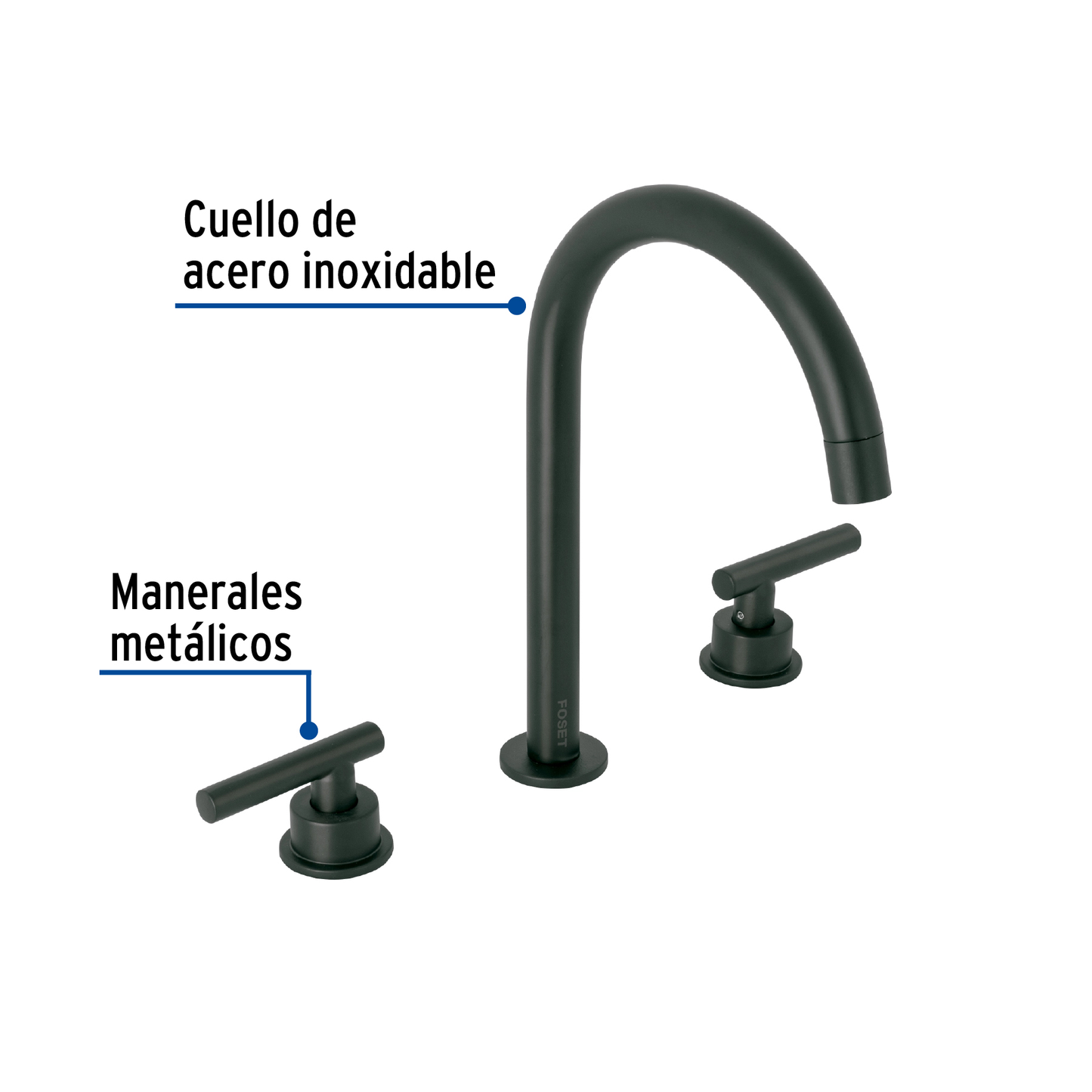 Mezcladora p/lavabo,taladros separados,palanca,negro,Tubig