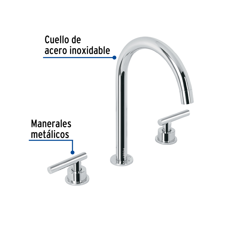 Mezcladora p/lavabo,taladros separados,palanca,cromo,Tubig