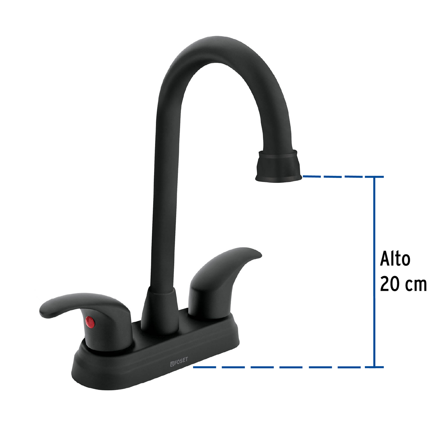 Mezcladora p/lavabo,manerales palanca,tipo bar,negro,Aqua