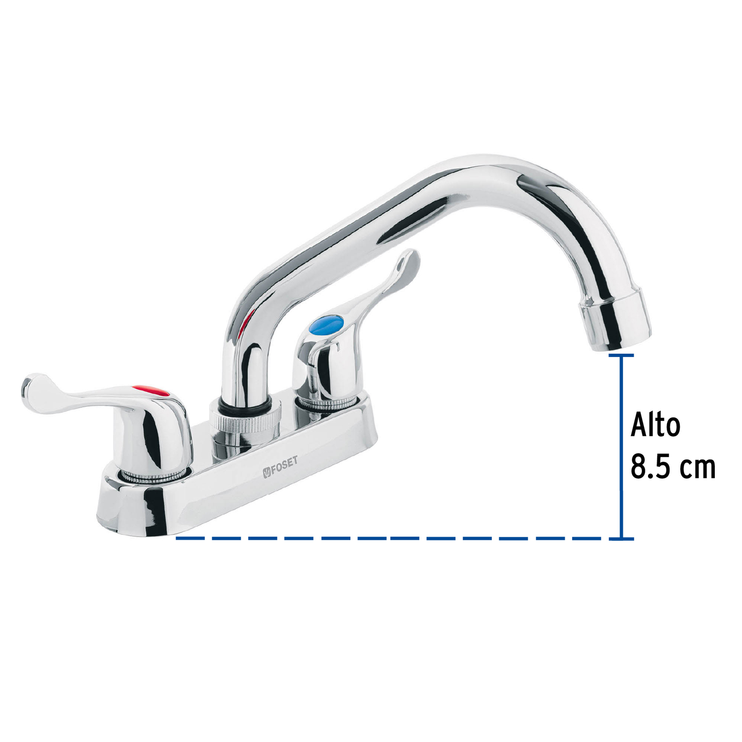 Mezcladora p/lavabo,manerales palanca,cuello tubular,Basic