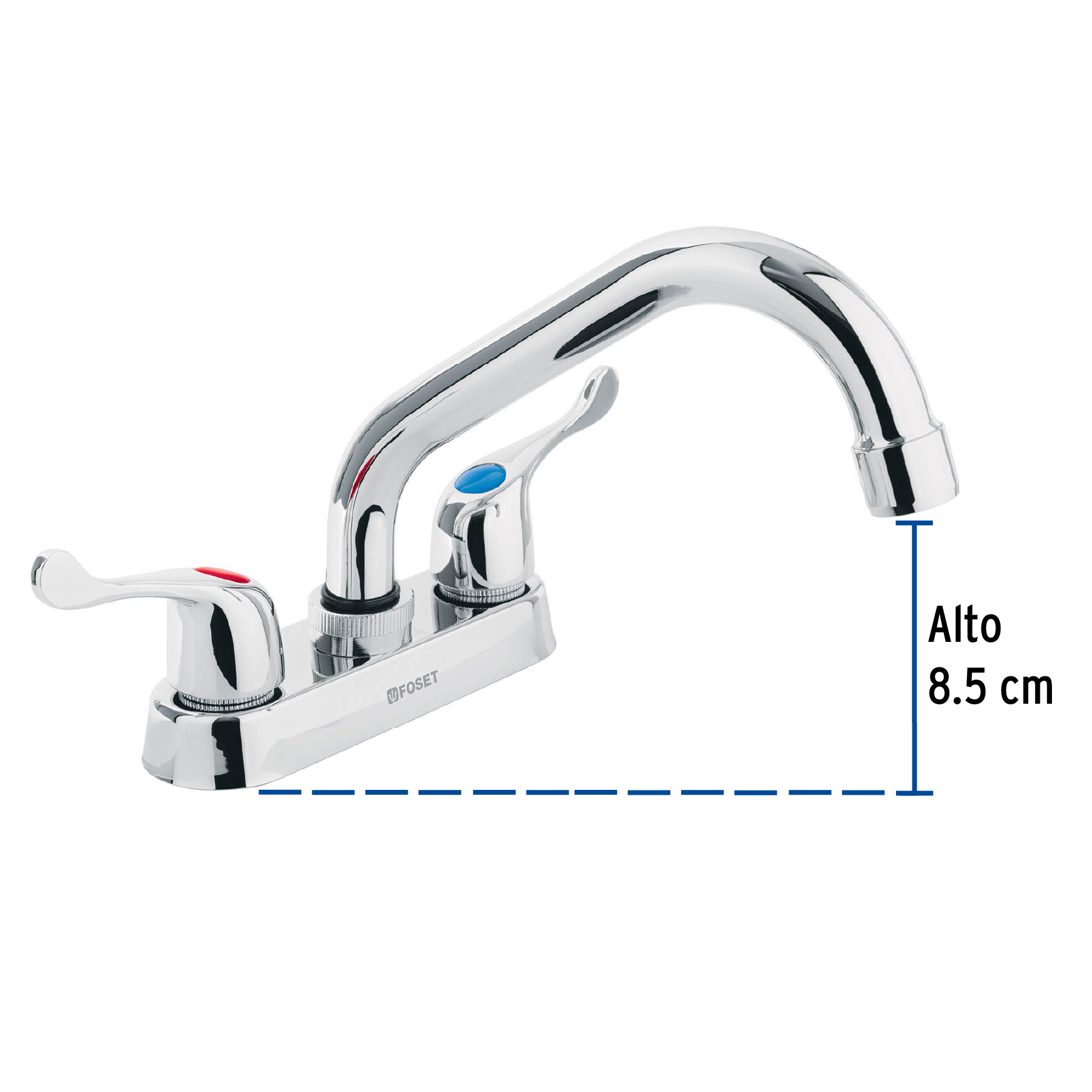 Mezcladora p/lavabo,manerales palanca,cuello tubular,Basic