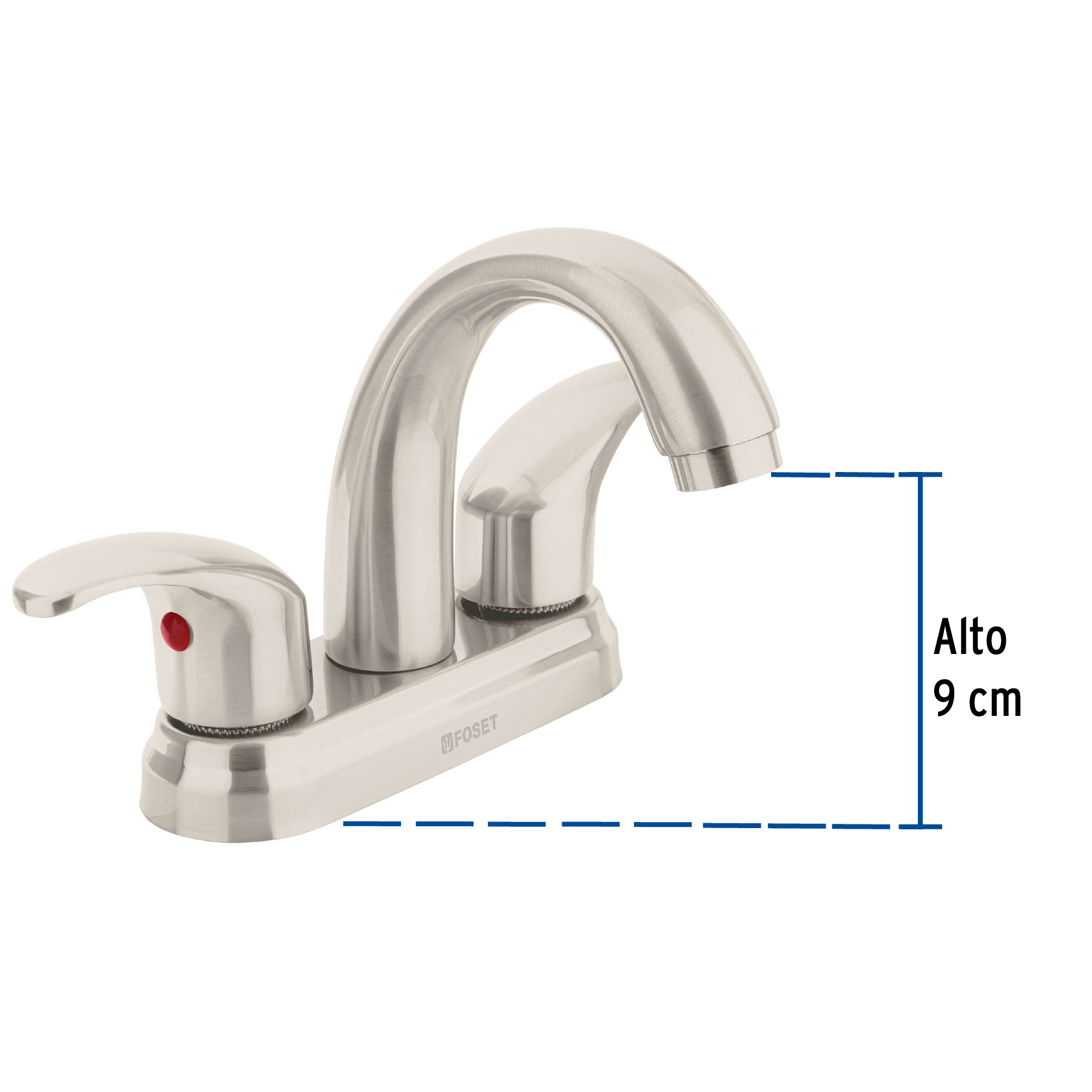Mezcladora p/lavabo,manerales palanca,cuello alto,satín, Aqu