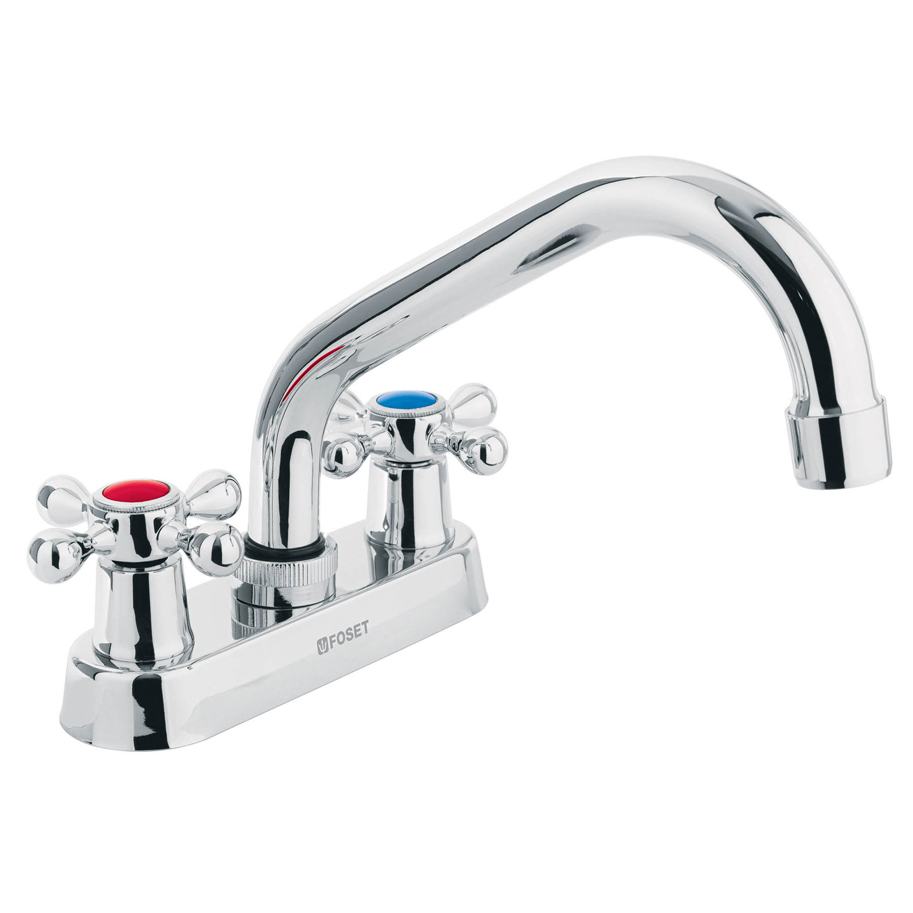 Mezcladora p/lavabo,manerales cruceta,cuello tubular,Basic