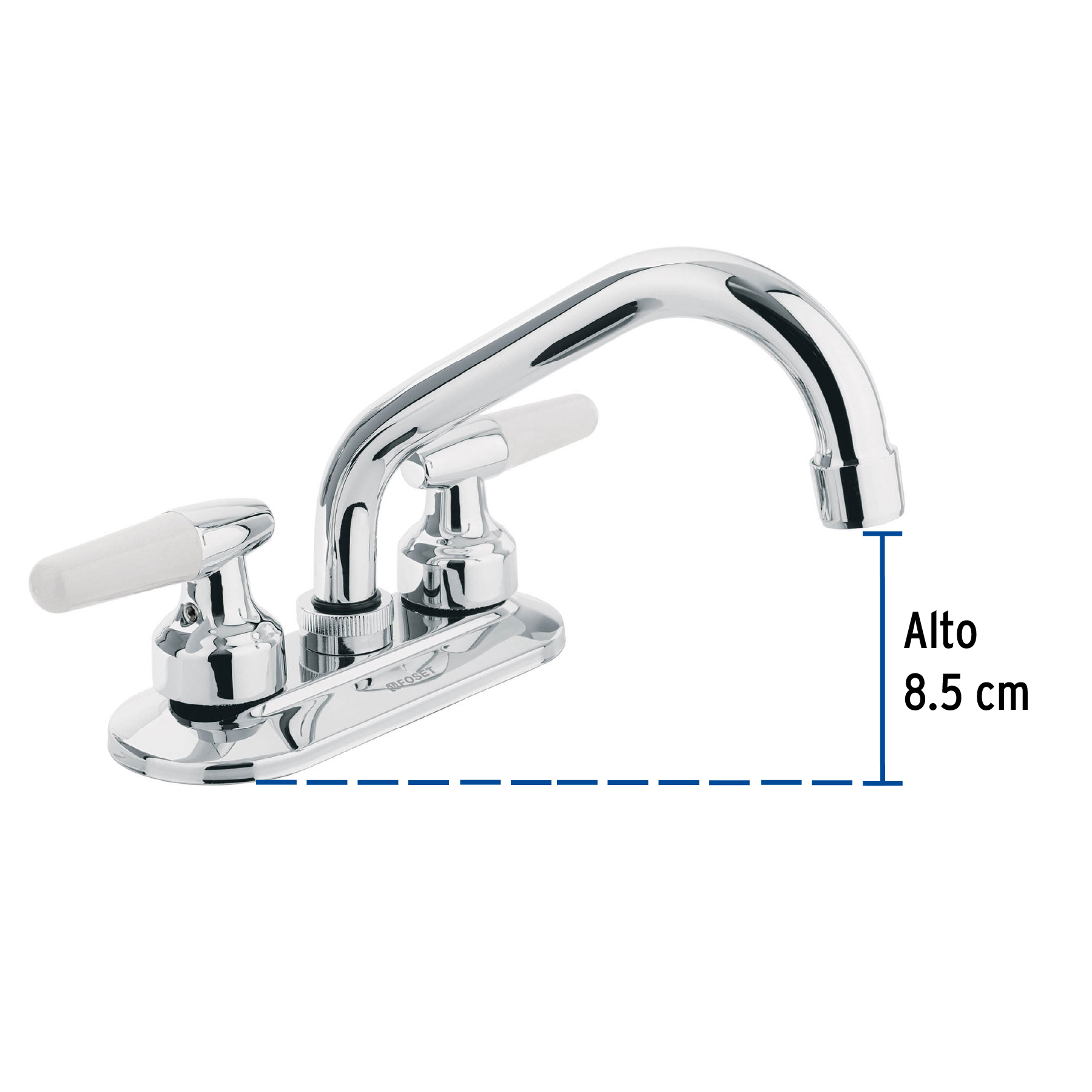 Mezcladora p/lavabo,man blanco palanca,cuello tubular,Basic