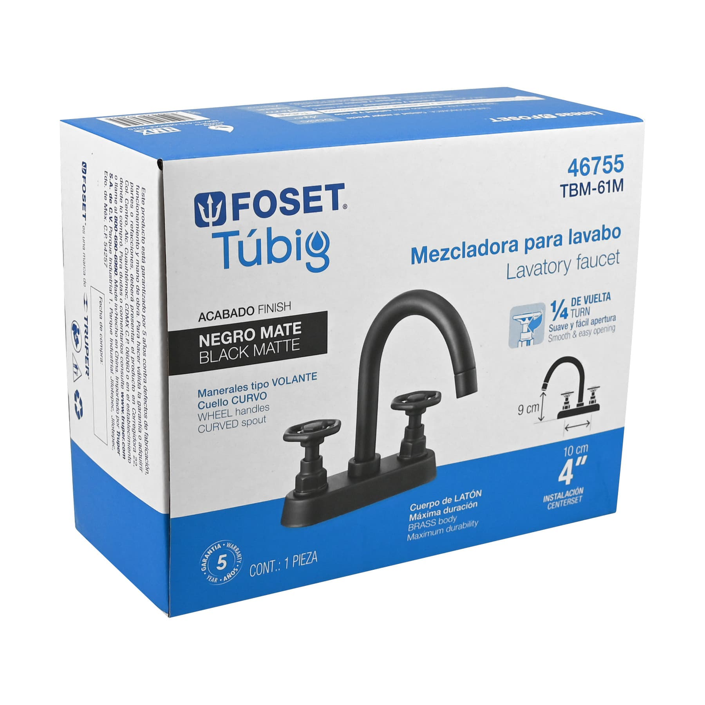 Mezcladora p/lavabo,bar,manerales redondos,negro mate,Tubig