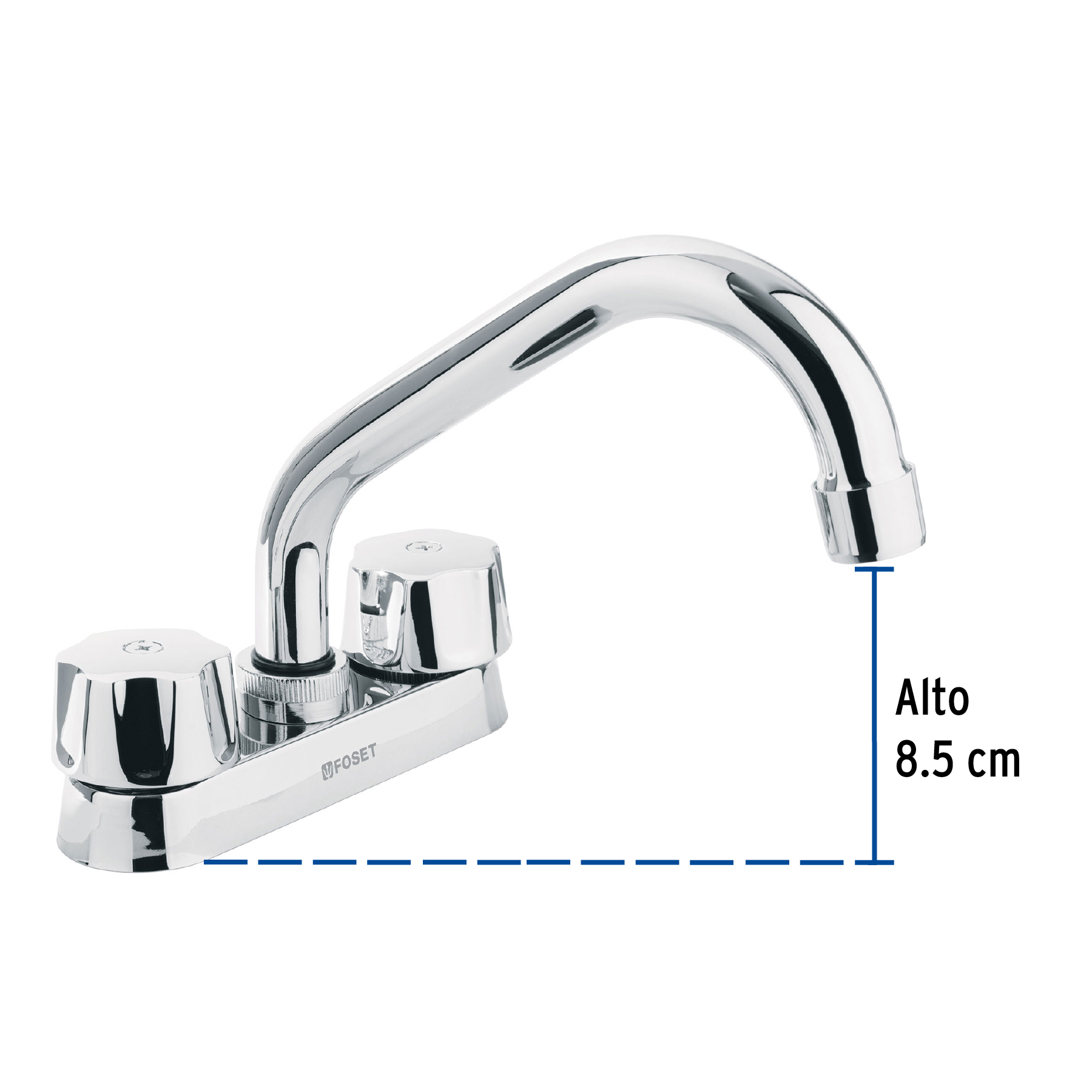 Mezcladora p/lavabo, man hexagonales,cuello tubular,Basic