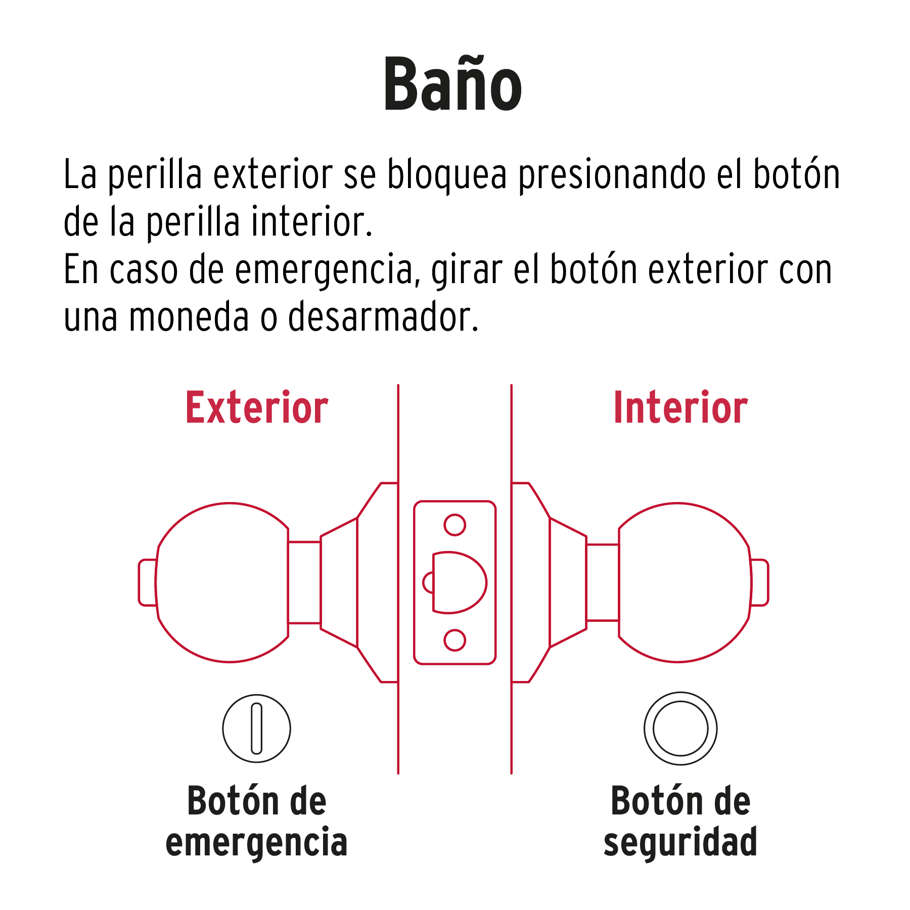 Cerradura pomo, negro, oval, baño, Hermex