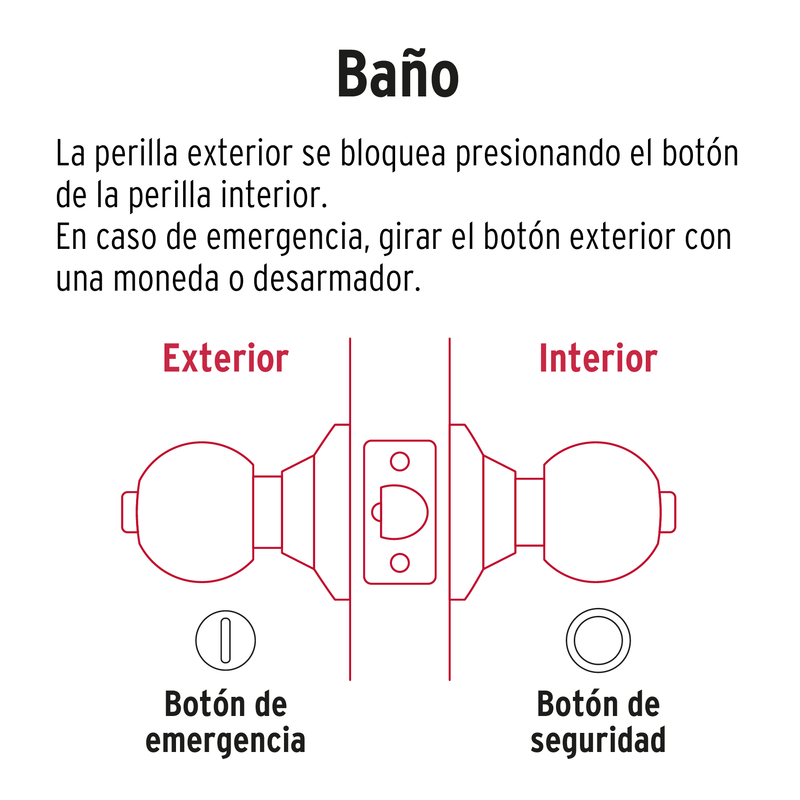 Cerradura pomo, negro, oval, baño, Hermex