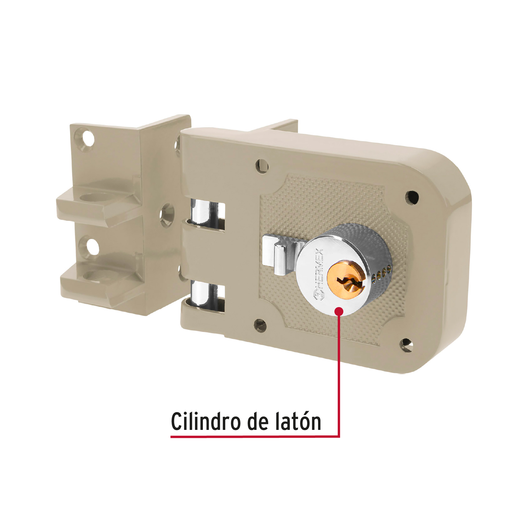 Cerradura sobreponer, puerta corrediza, instala-fácil, izq.