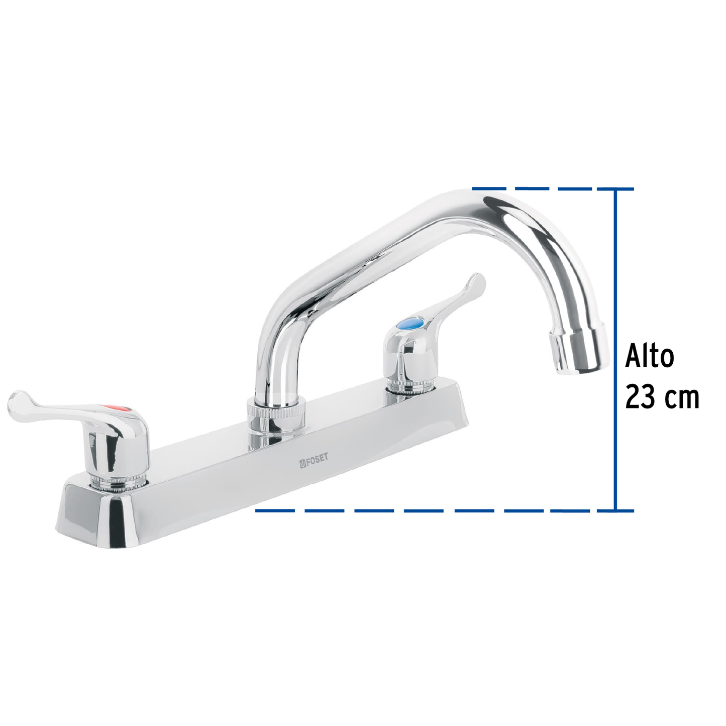 Mezcladora p/fregadero,manerales palanca,cuello corto,Basic