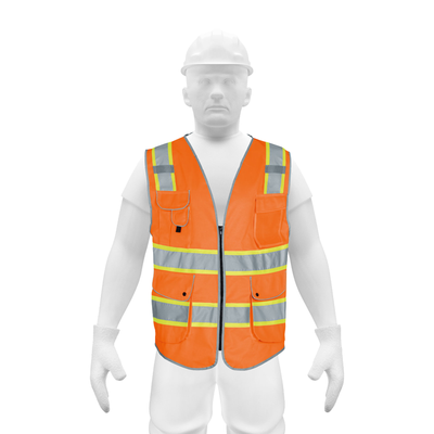 Chaleco de seguridad de alta visibilidad, naranja, grande