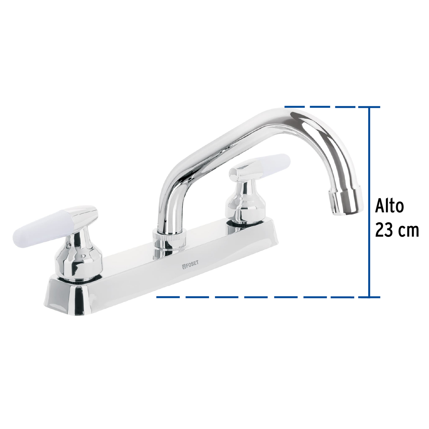 Mezcladora p/fregadero,man blanco palanca,cuello corto,Basic