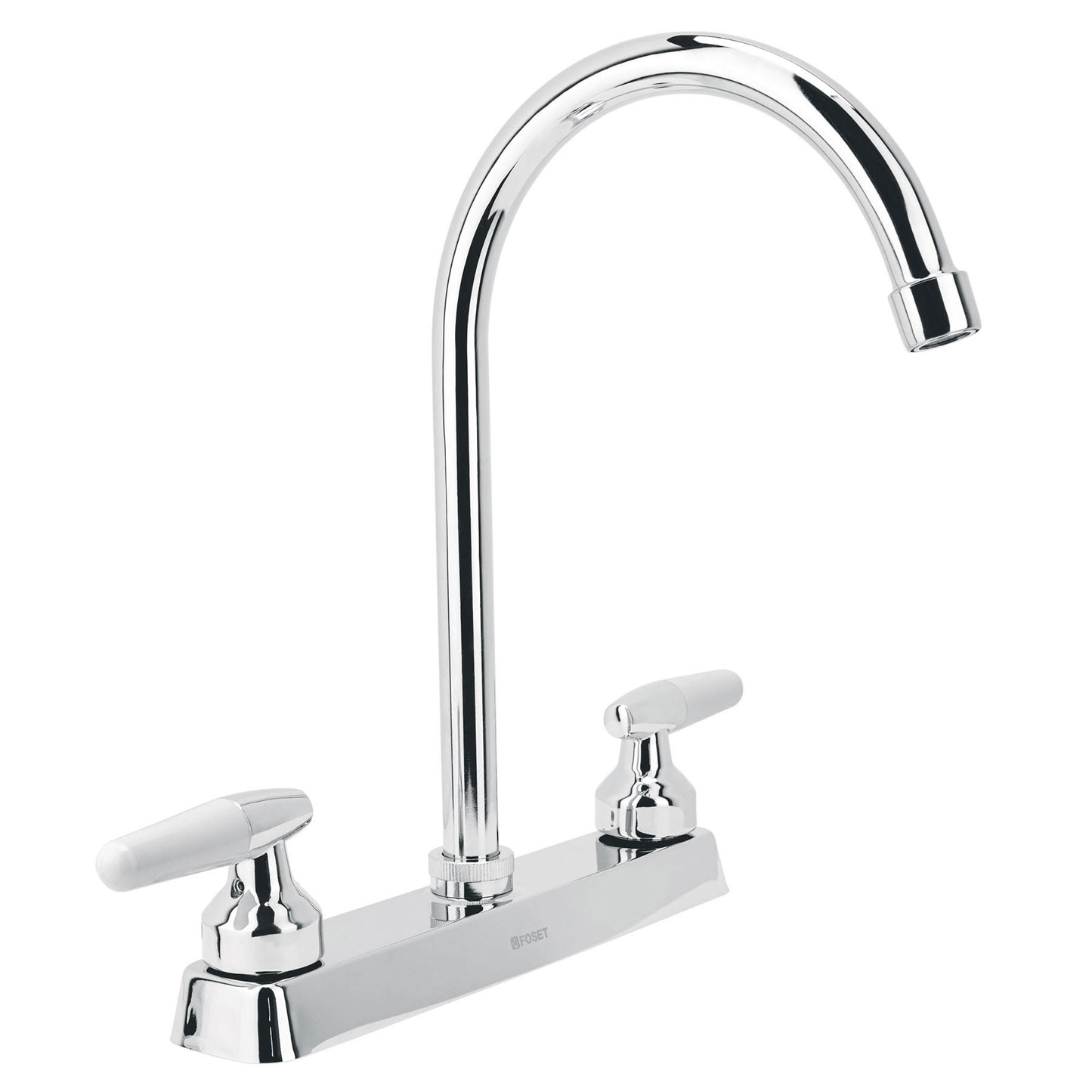 Mezcladora p/fregadero, manerales hex, cuello curvo,Basic