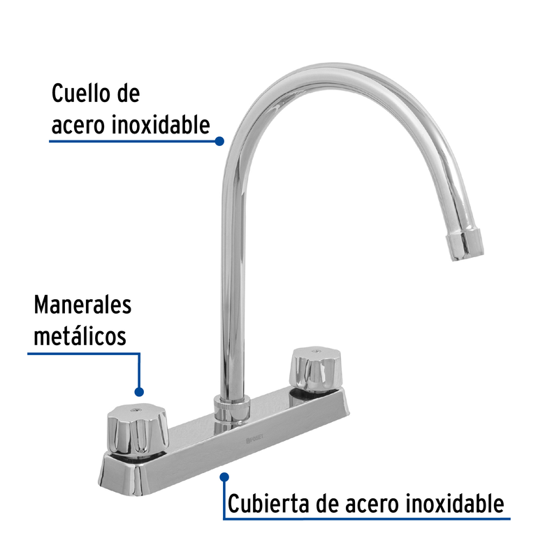 Mezcladora p/fregadero, hexagonal, curvo, compresión,Basic