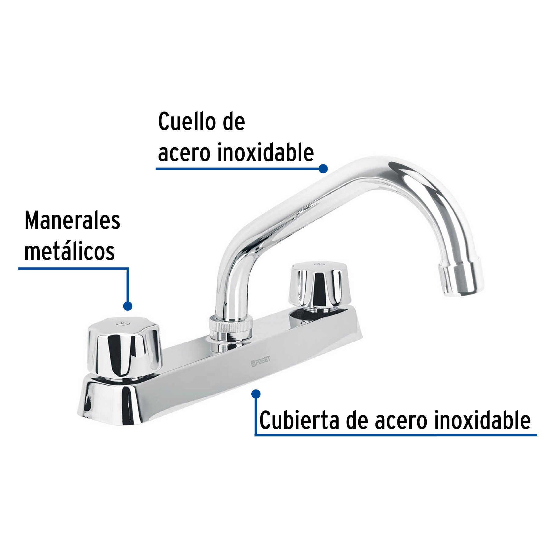 Mezcladora p/fregadero, hexagonal, corto, compresión,Basic
