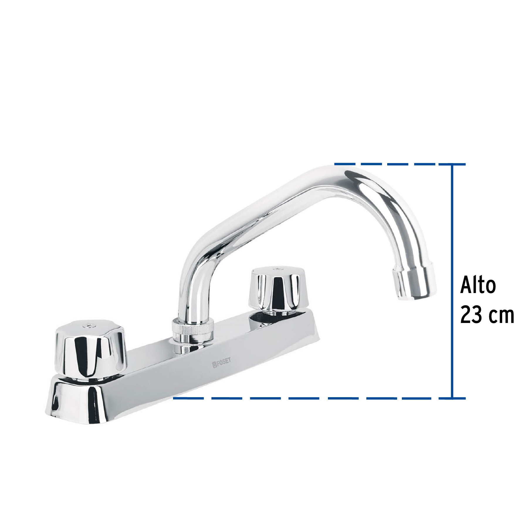 Mezcladora p/fregadero, hexagonal, corto, compresión,Basic