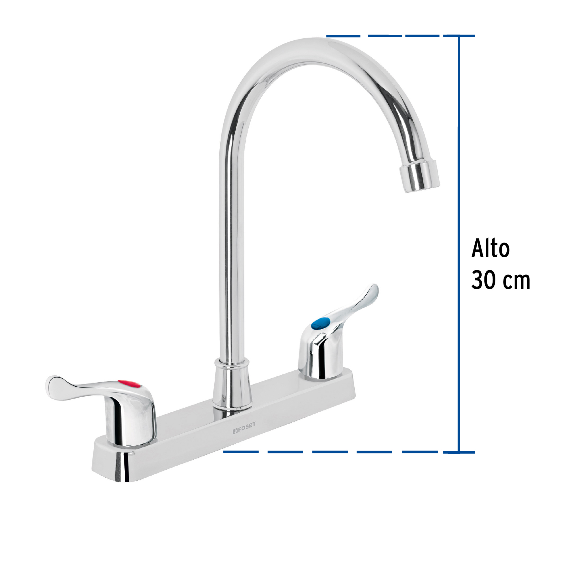 Mezcladora de ABS p/fregadero, cuello alto, palanca, Basic