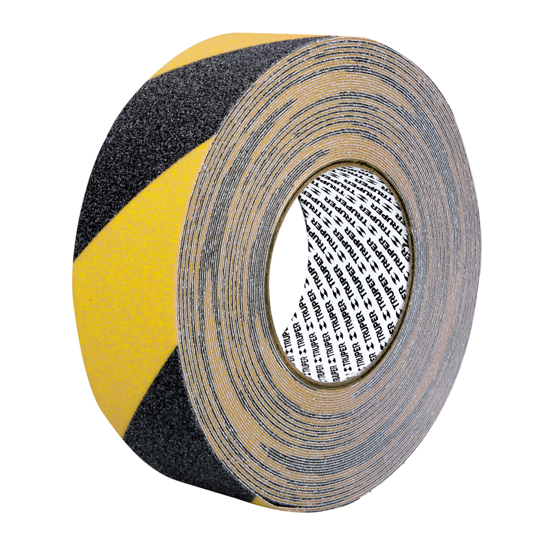 Cinta antiderrapante ama/negra con abrasivo, 50mm x 18m