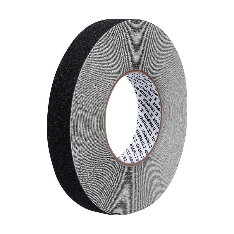 Cinta antiderrapante negra con abrasivo, 25mm x 18m