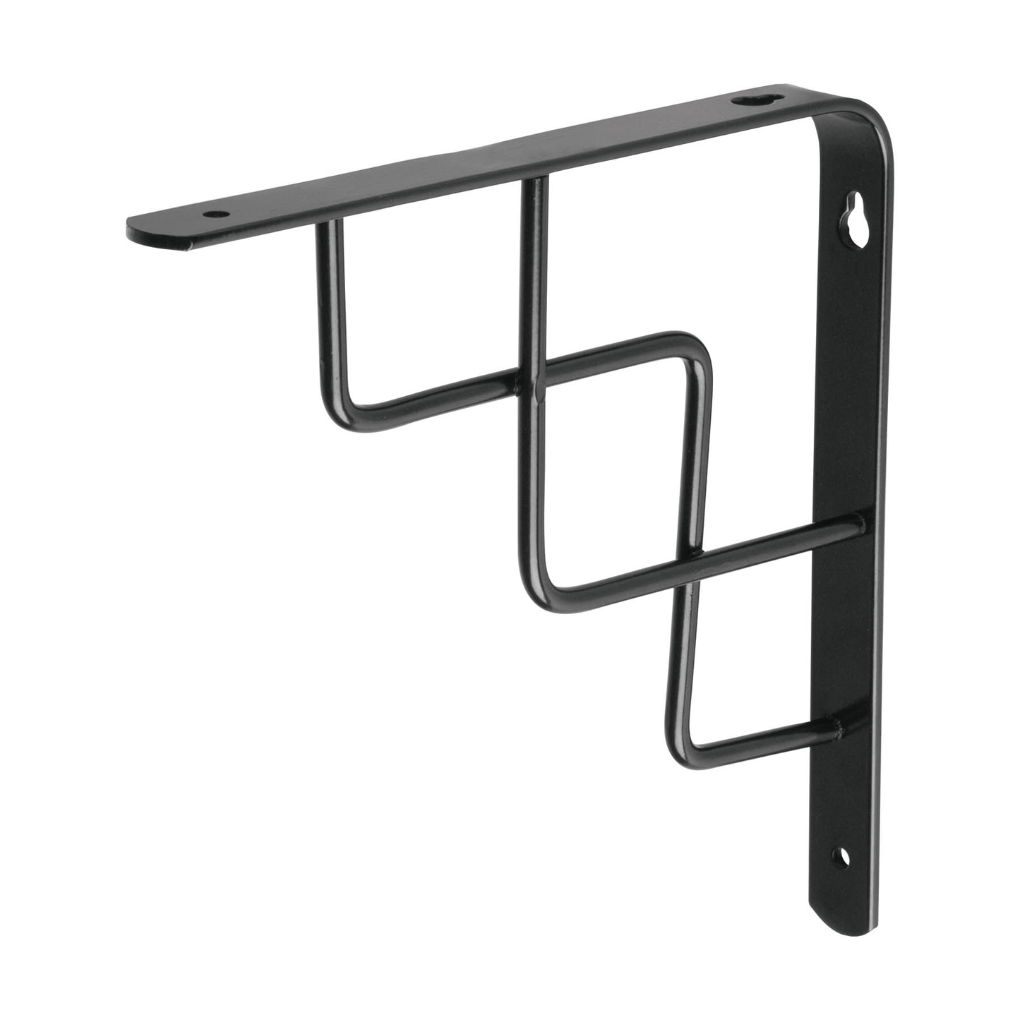 Ménsula reforzada negra diseño escalera, 8 x 8'